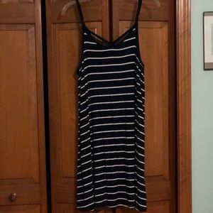 T-Shirt Dress Navy and White Striped